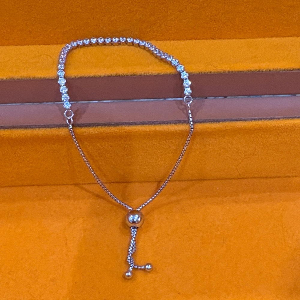 Silver-Tone Adjustable Crystal Slider Bracelet - Women Jewelry